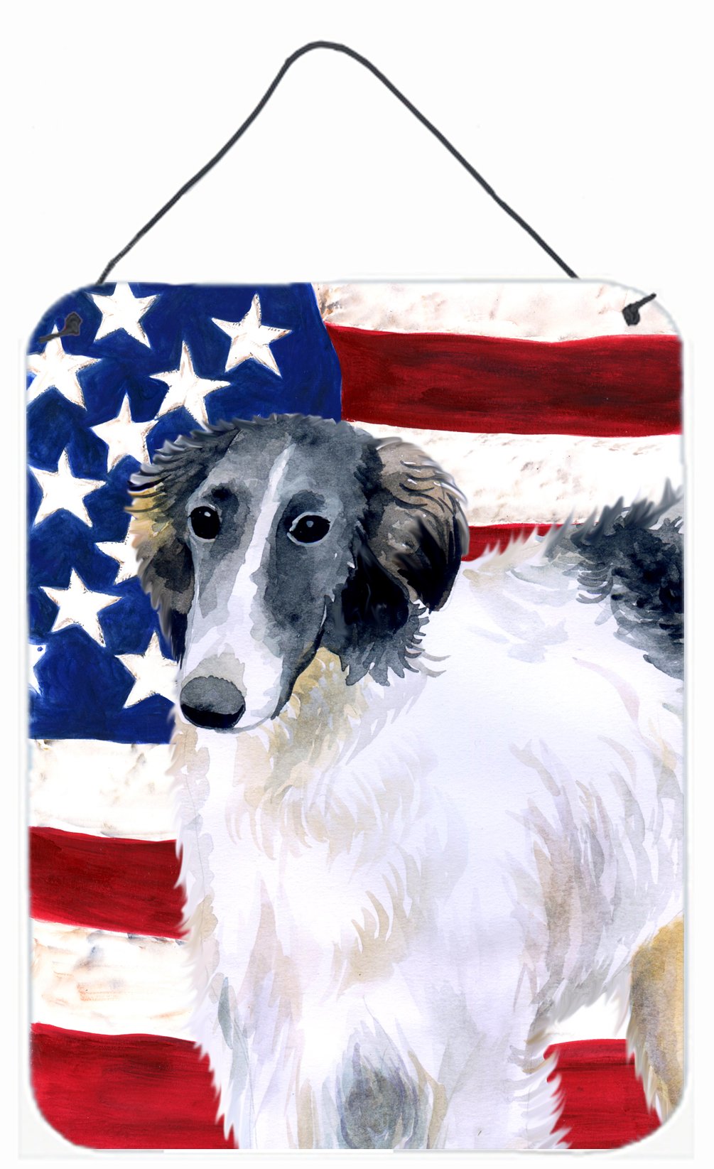 Borzoi Patriotic Wall or Door Hanging Prints BB9672DS1216 by Caroline's Treasures