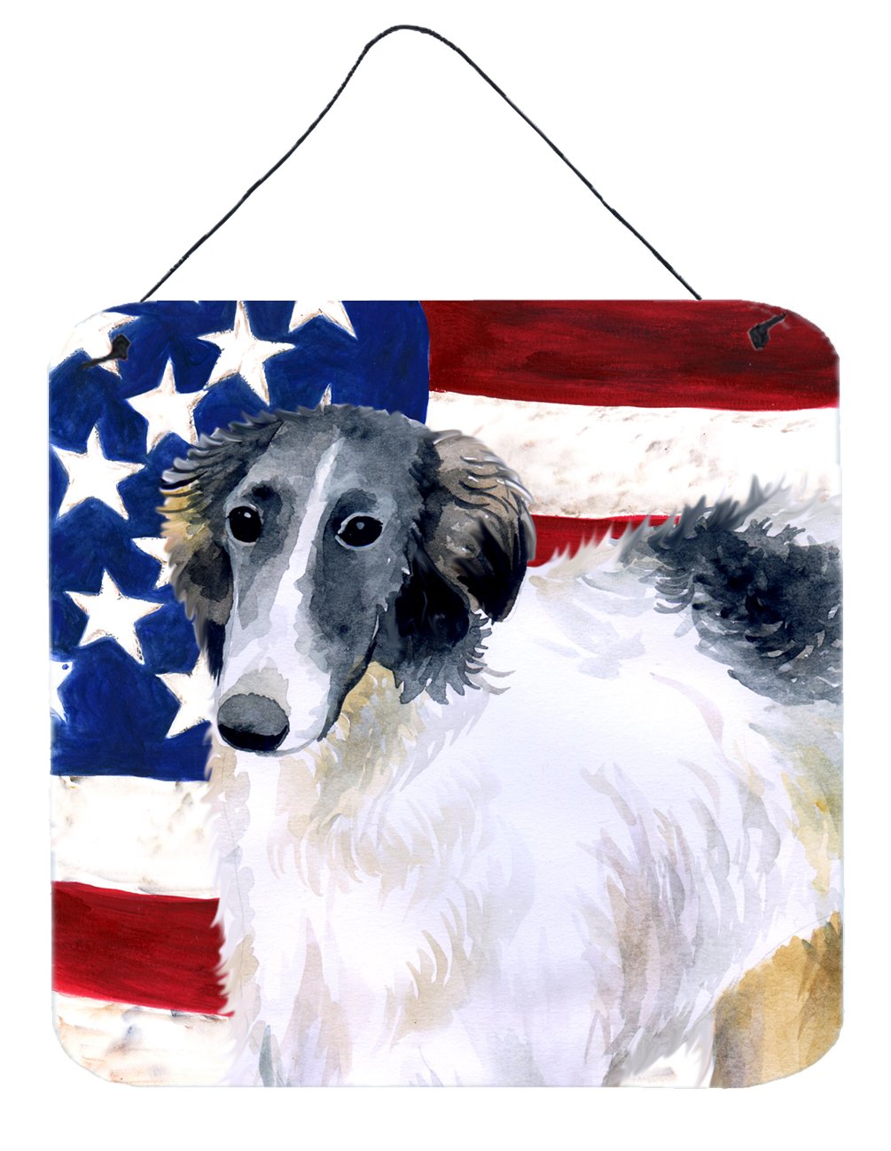 Borzoi Patriotic Wall or Door Hanging Prints BB9672DS66 by Caroline's Treasures