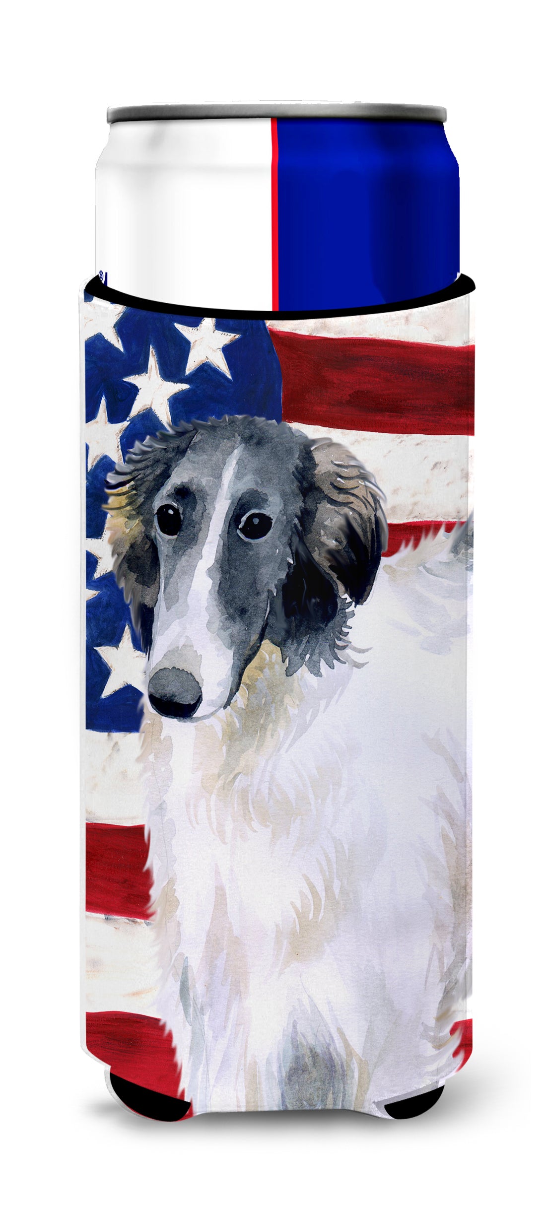 Borzoi Patriotic  Ultra Hugger for slim cans BB9672MUK  the-store.com.