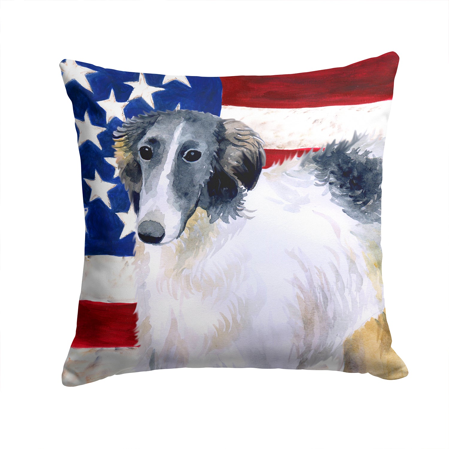 Borzoi Patriotic Fabric Decorative Pillow BB9672PW1414 - the-store.com