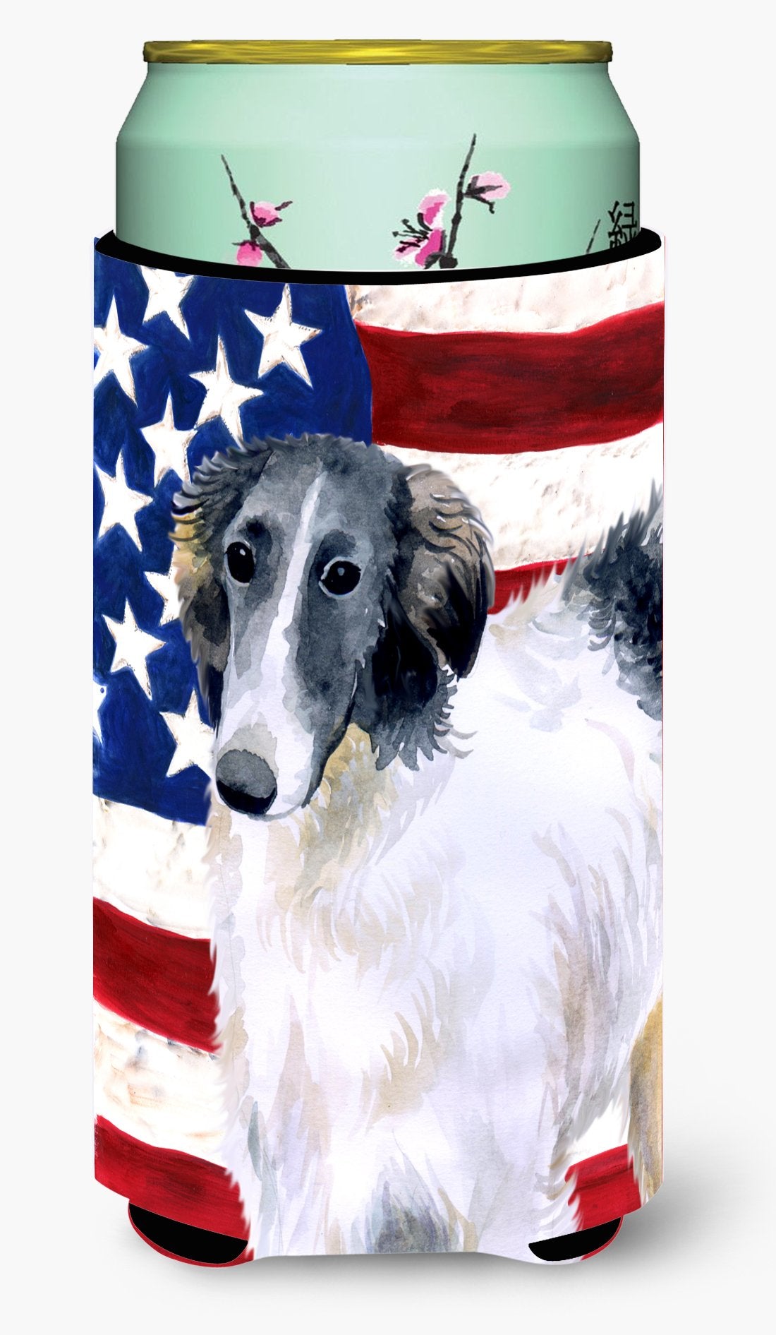 Borzoi Patriotic Tall Boy Beverage Insulator Hugger BB9672TBC by Caroline's Treasures