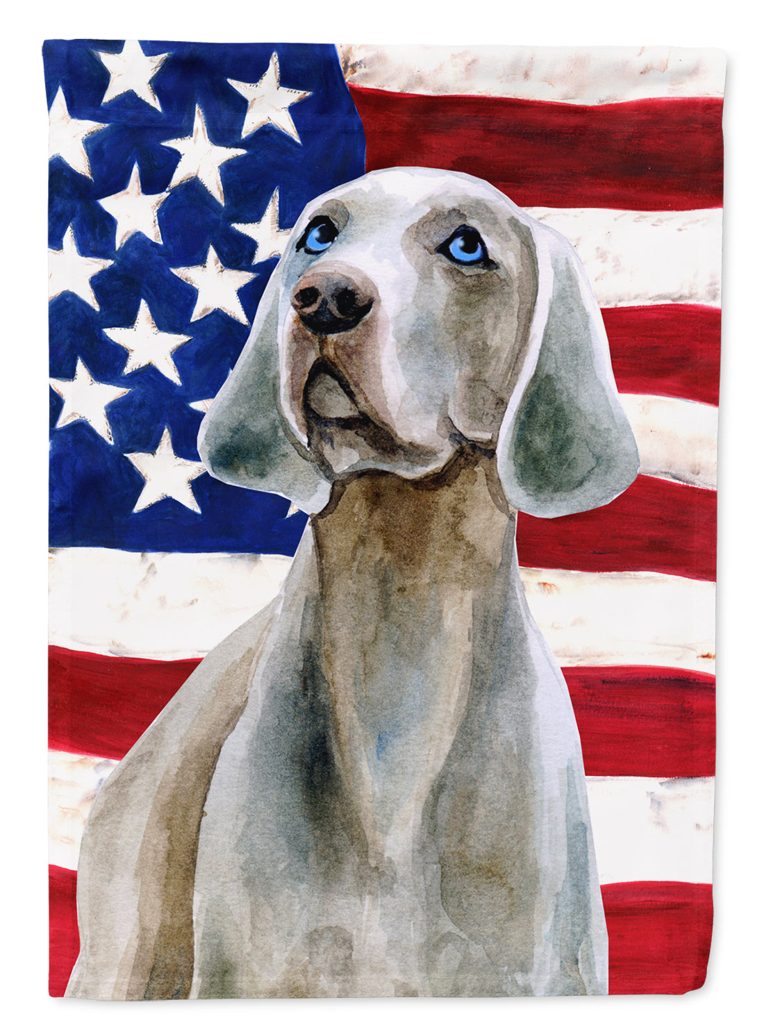 Weimaraner Patriotic Flag Canvas House Size BB9674CHF  the-store.com.