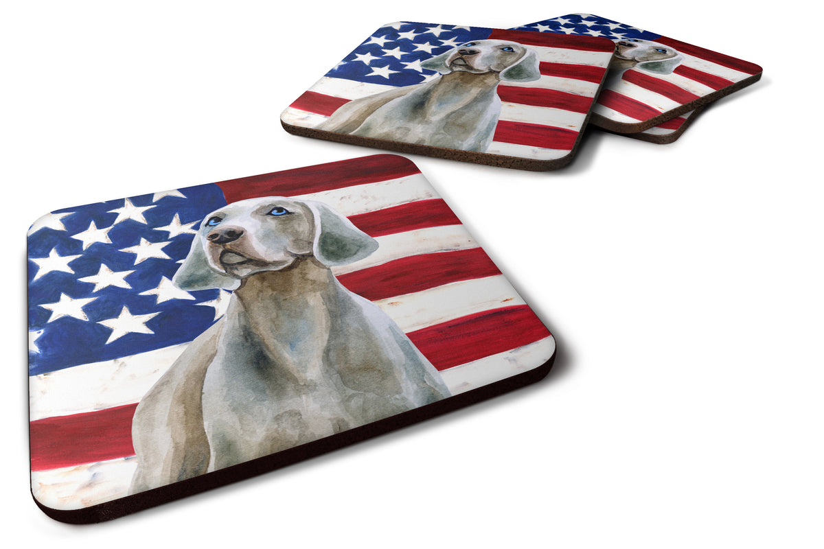 Weimaraner Patriotic Foam Coaster Set of 4 BB9674FC - the-store.com