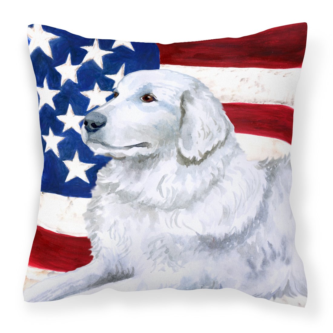 Maremma Sheepdog Patriotic Fabric Decorative Pillow BB9675PW1818 by Caroline's Treasures