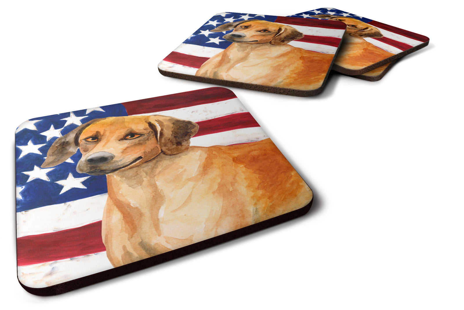 Rhodesian Ridgeback Patriotic Foam Coaster Set of 4 BB9676FC - the-store.com