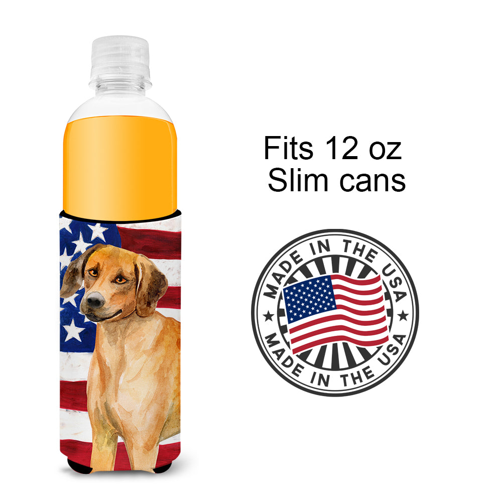 Rhodesian Ridgeback Patriotic  Ultra Hugger for slim cans BB9676MUK  the-store.com.