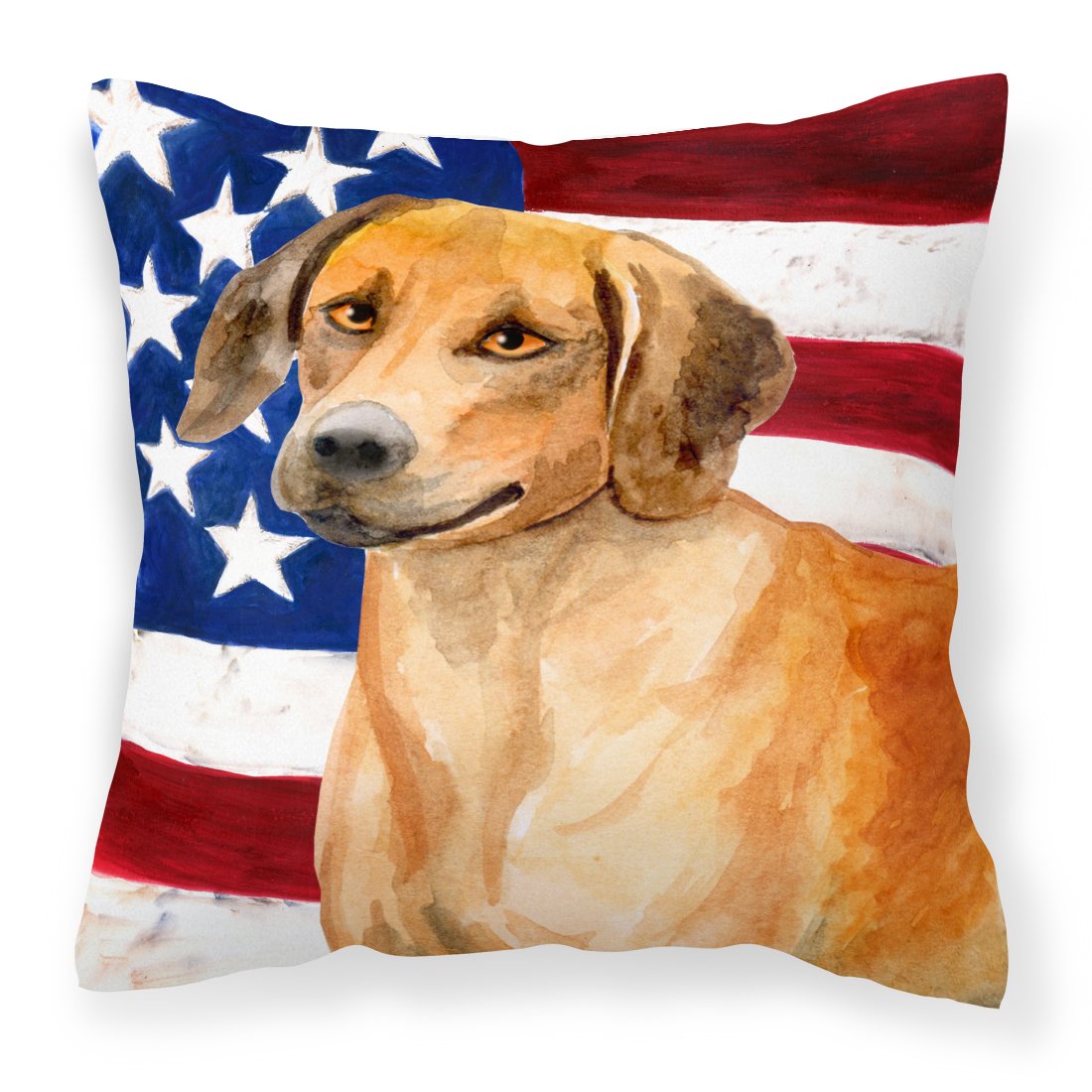 Rhodesian Ridgeback Patriotic Fabric Decorative Pillow BB9676PW1818 by Caroline's Treasures