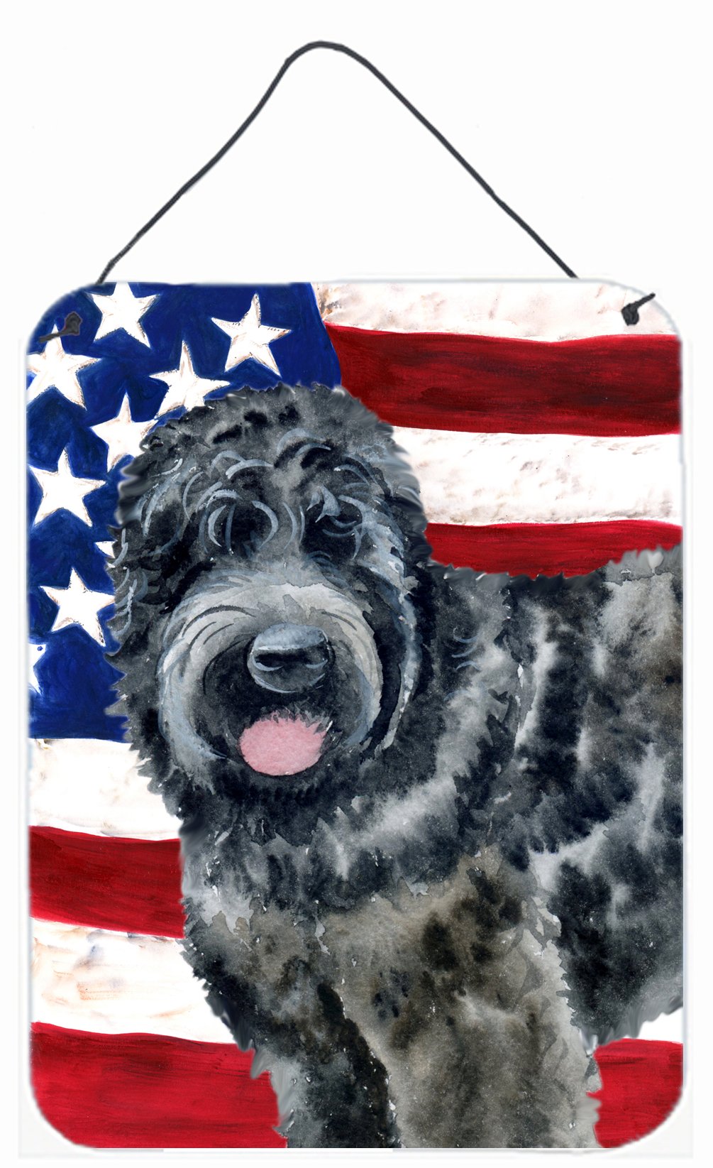 Black Russian Terrier Patriotic Wall or Door Hanging Prints BB9677DS1216 by Caroline&#39;s Treasures