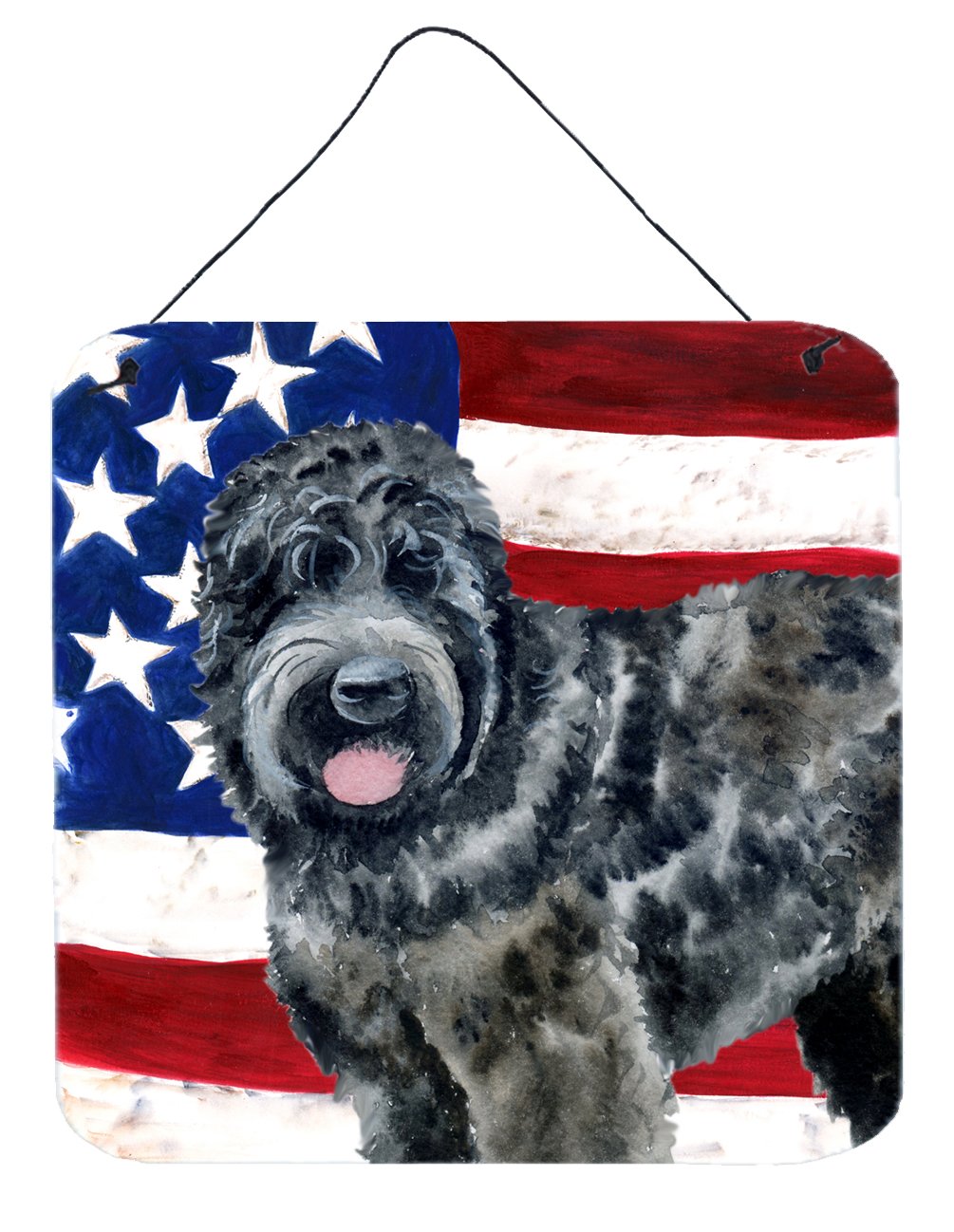 Black Russian Terrier Patriotic Wall or Door Hanging Prints BB9677DS66 by Caroline's Treasures