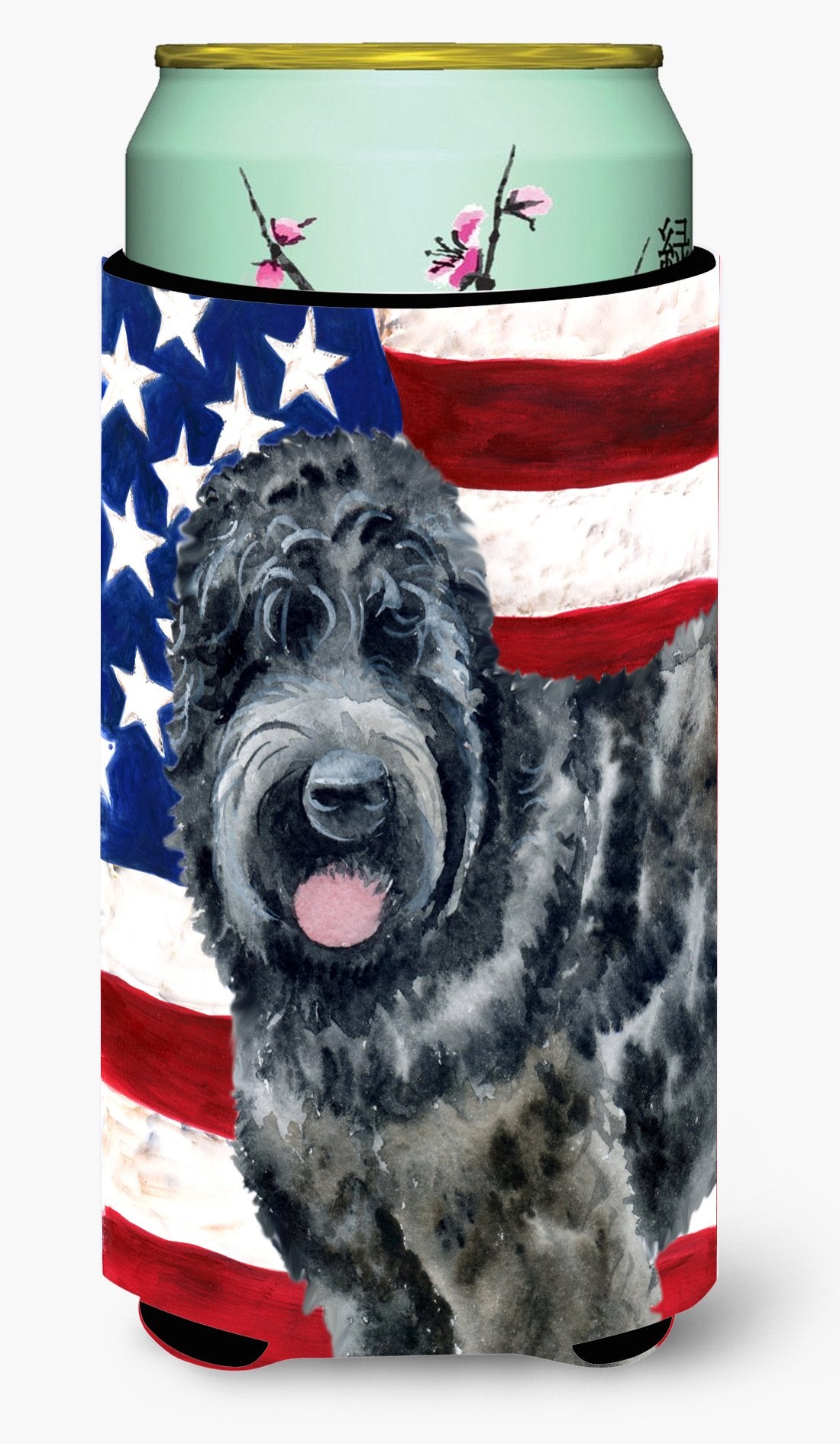 Black Russian Terrier Patriotic Tall Boy Beverage Insulator Hugger BB9677TBC by Caroline&#39;s Treasures