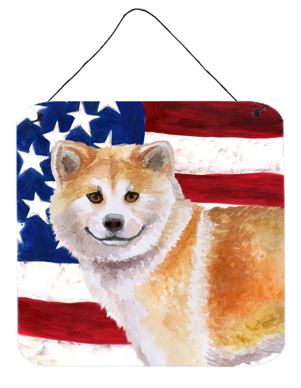 Shiba Inu Patriotic Wall or Door Hanging Prints BB9678DS66 by Caroline's Treasures