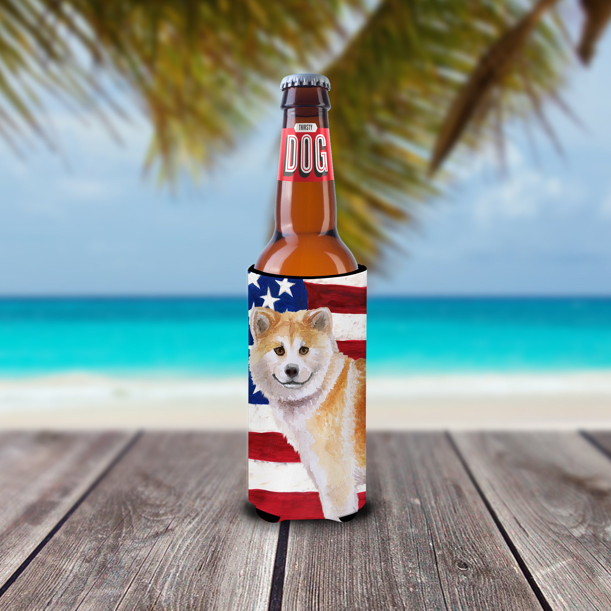 Shiba Inu Patriotic  Ultra Hugger for slim cans BB9678MUK  the-store.com.