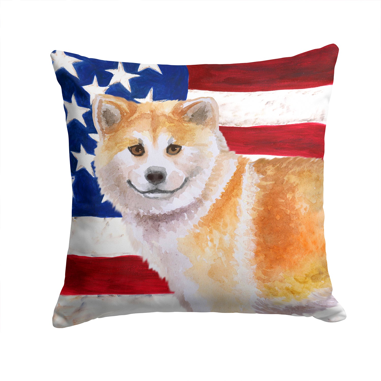 Shiba Inu Patriotic Fabric Decorative Pillow BB9678PW1414 - the-store.com