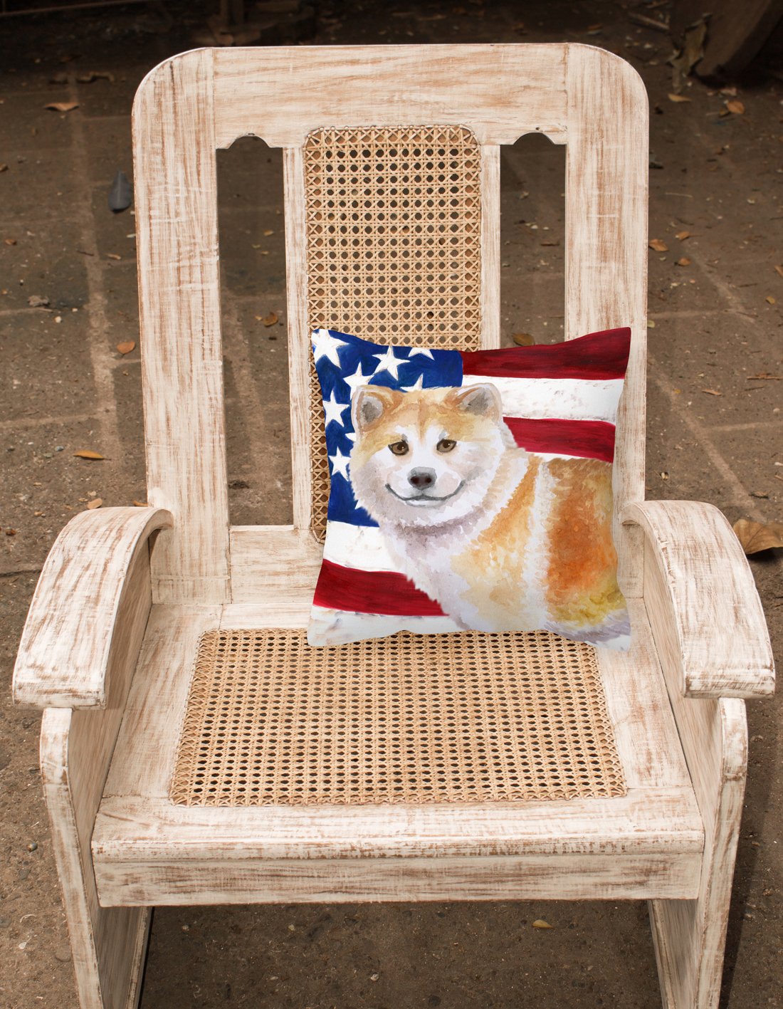 Shiba Inu Patriotic Fabric Decorative Pillow BB9678PW1818 by Caroline's Treasures