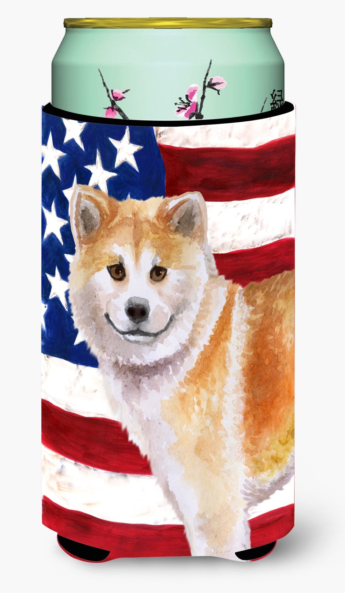 Shiba Inu Patriotic Tall Boy Beverage Insulator Hugger BB9678TBC by Caroline&#39;s Treasures