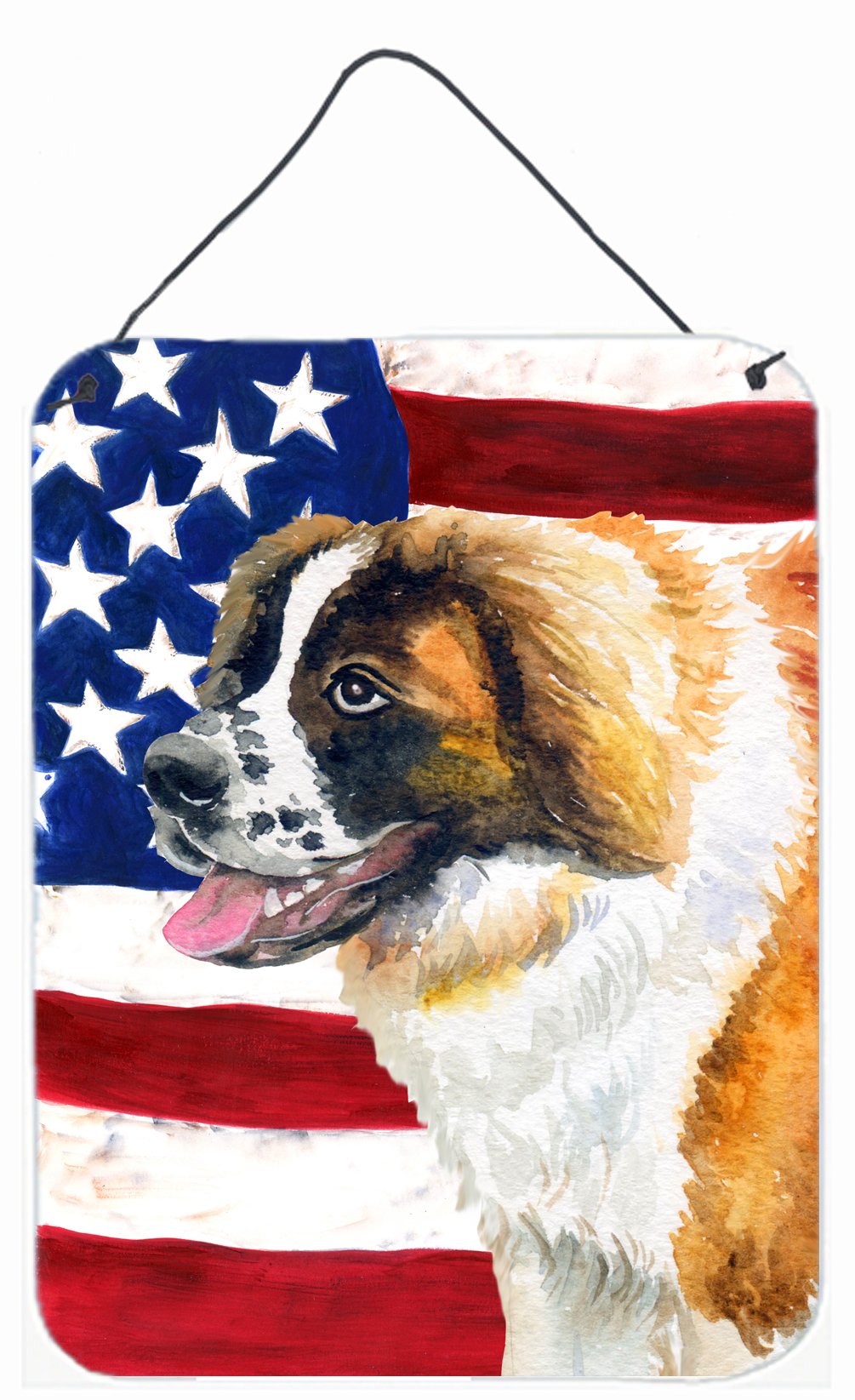 Saint Bernard Patriotic Wall or Door Hanging Prints BB9679DS1216 by Caroline's Treasures