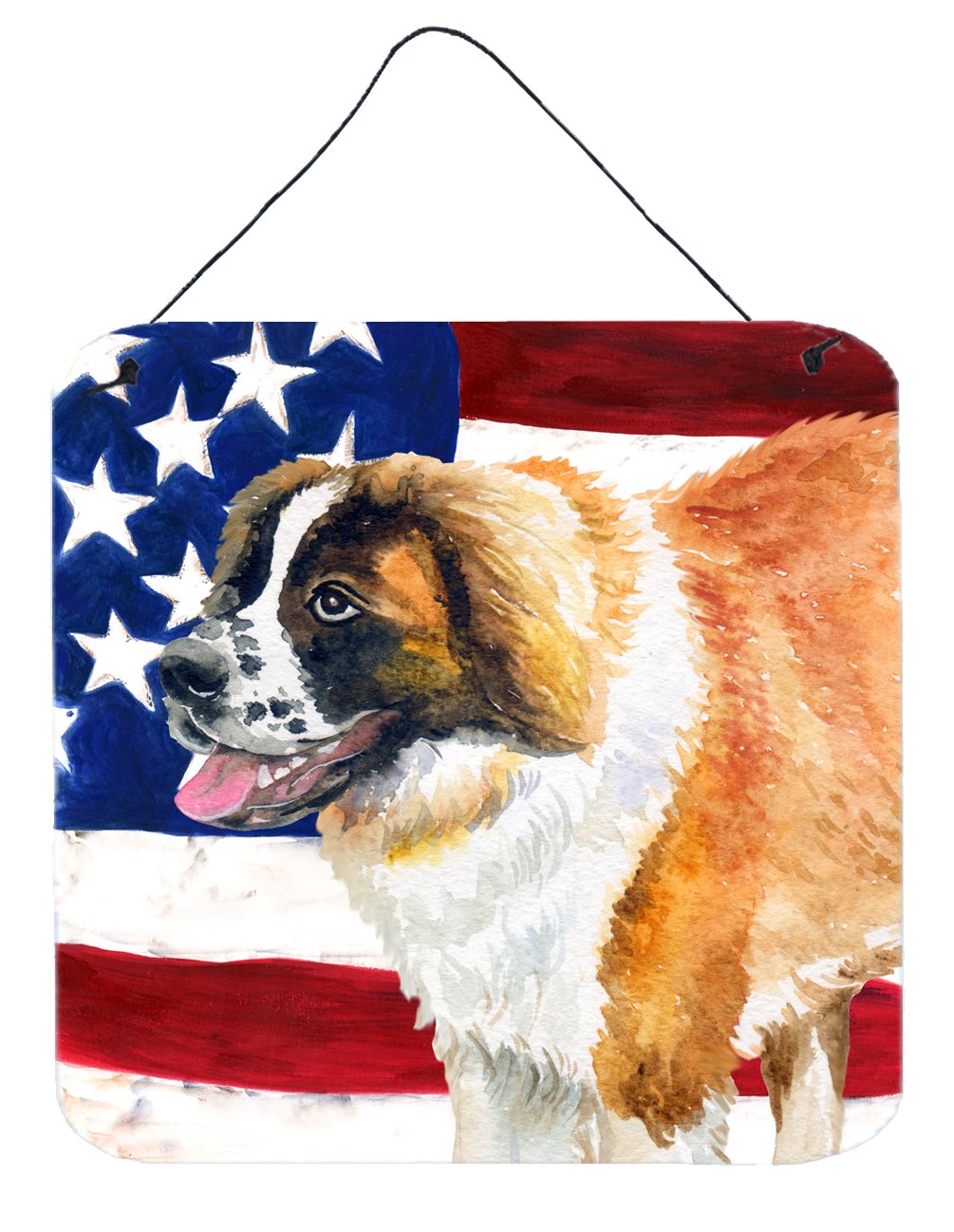 Saint Bernard Patriotic Wall or Door Hanging Prints BB9679DS66 by Caroline's Treasures