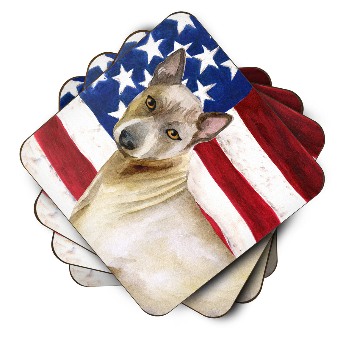 Thai Ridgeback Patriotic Foam Coaster Set of 4 BB9680FC - the-store.com