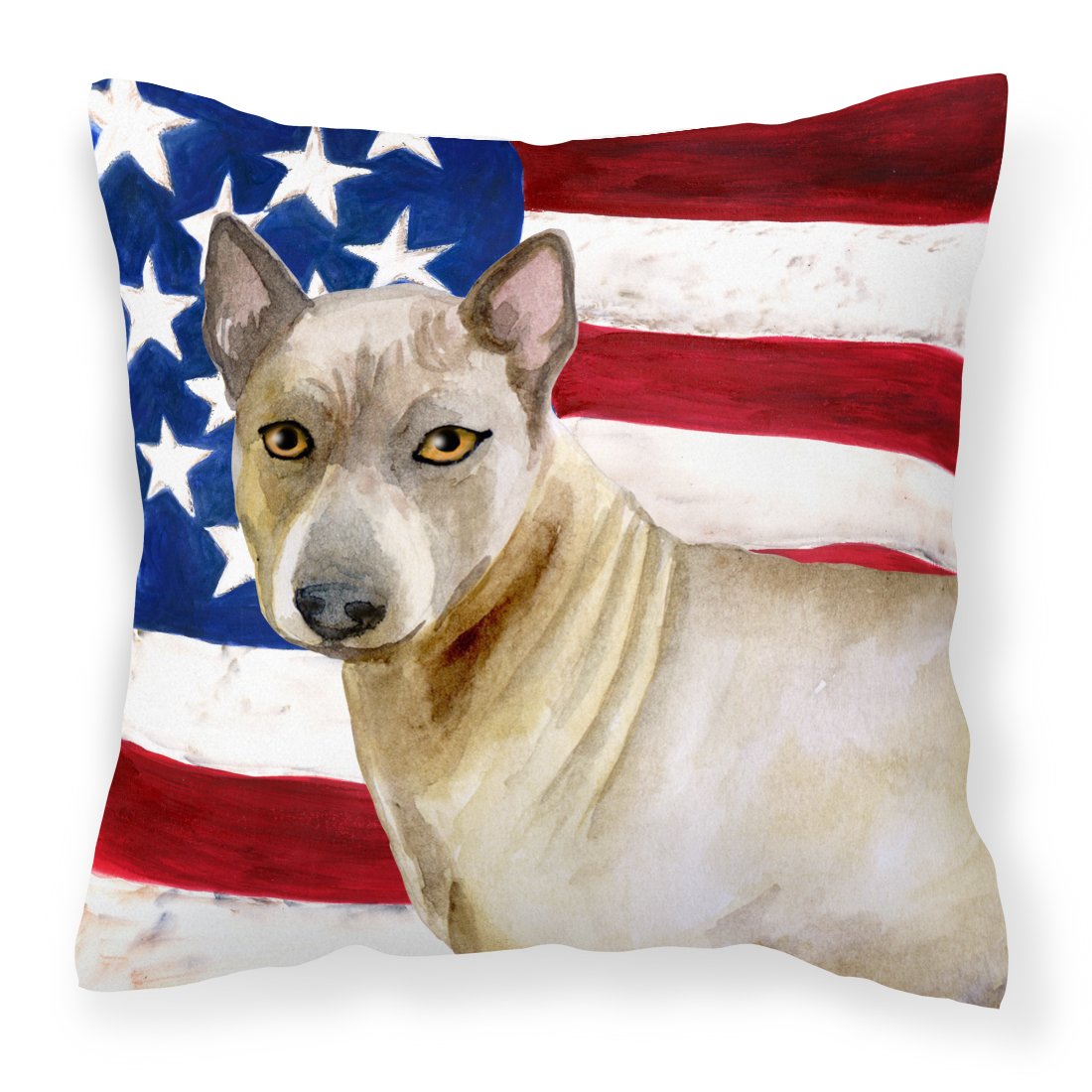 Thai Ridgeback Patriotic Fabric Decorative Pillow BB9680PW1818 by Caroline&#39;s Treasures