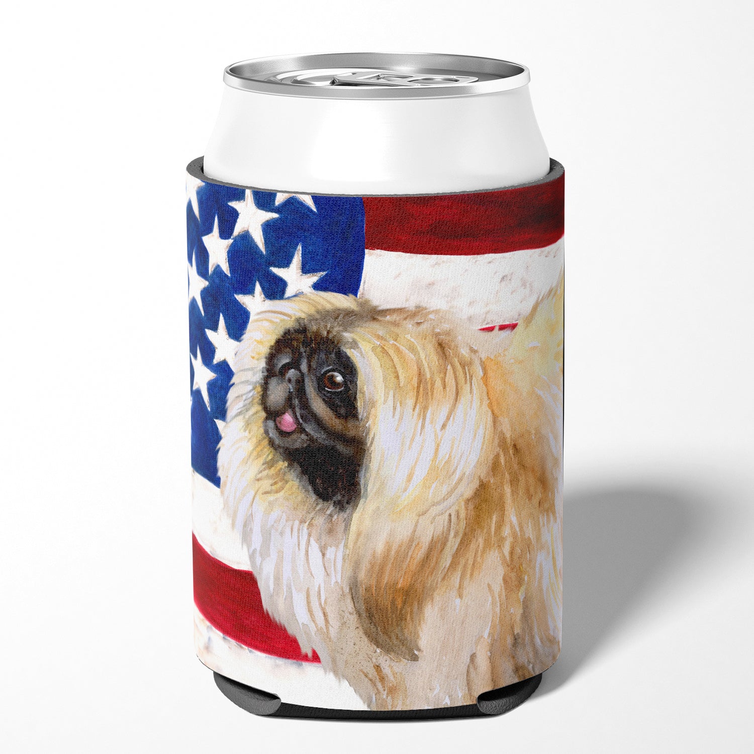 Pekingese Patriotic Can or Bottle Hugger BB9681CC  the-store.com.