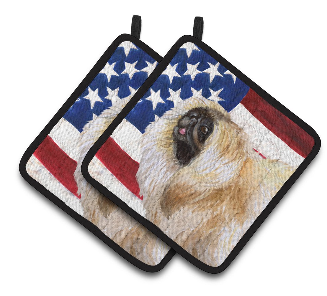 Pekingese Patriotic Pair of Pot Holders BB9681PTHD by Caroline's Treasures