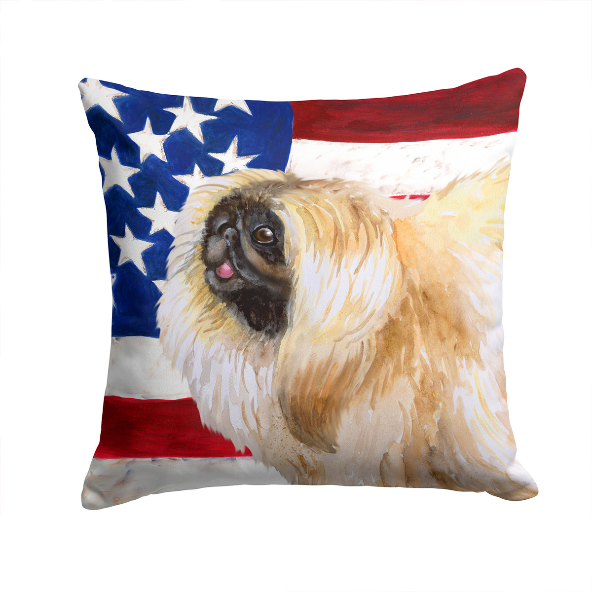 Pekingese Patriotic Fabric Decorative Pillow BB9681PW1414 - the-store.com