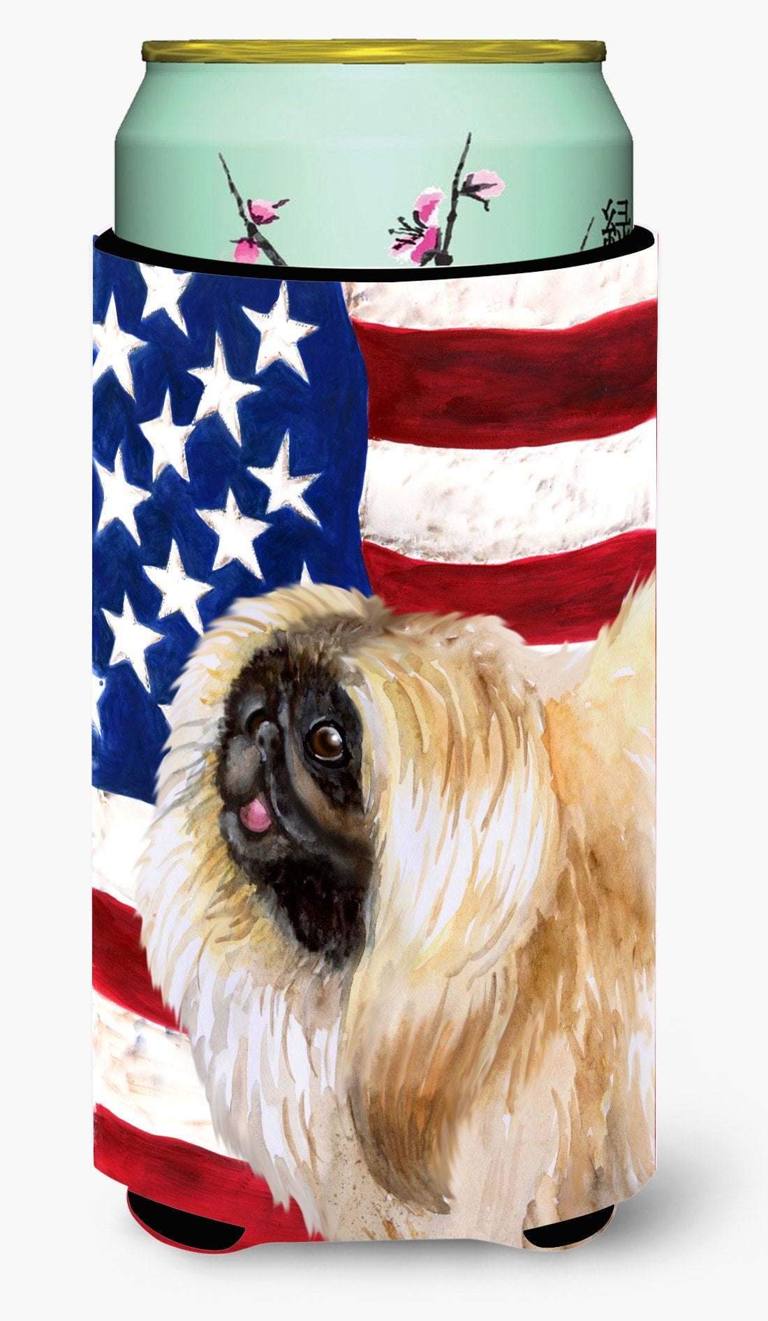 Pekingese Patriotic Tall Boy Beverage Insulator Hugger BB9681TBC by Caroline's Treasures