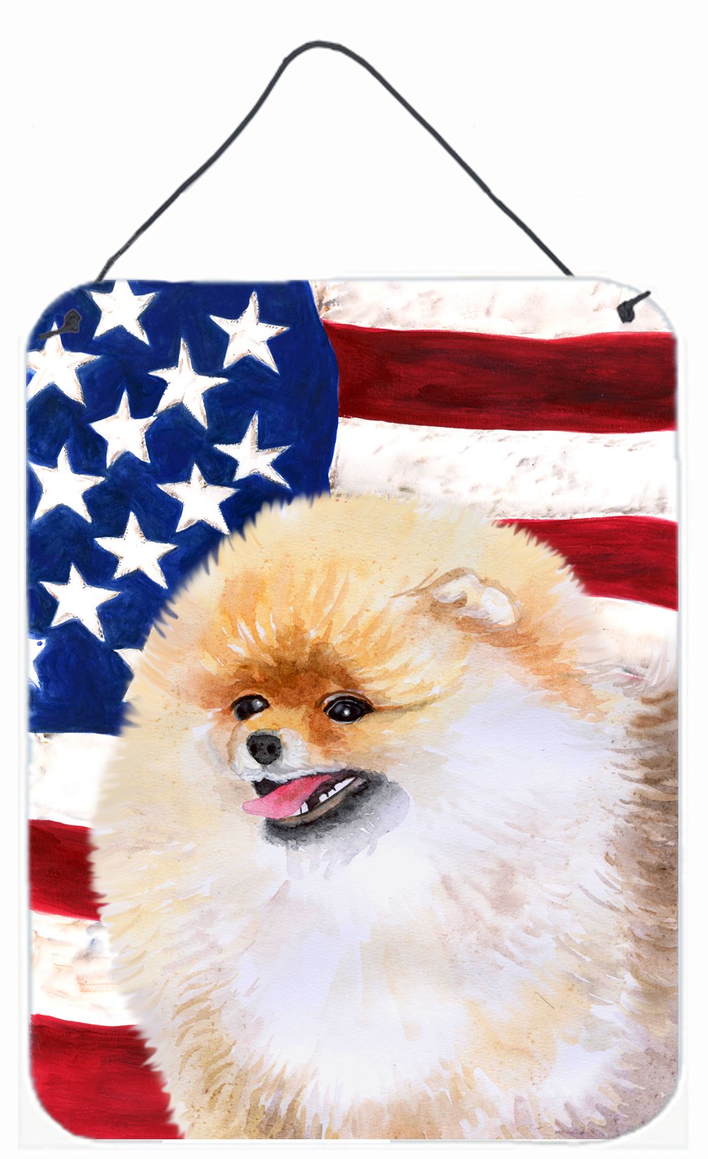 Pomeranian Patriotic Wall or Door Hanging Prints BB9682DS1216 by Caroline&#39;s Treasures