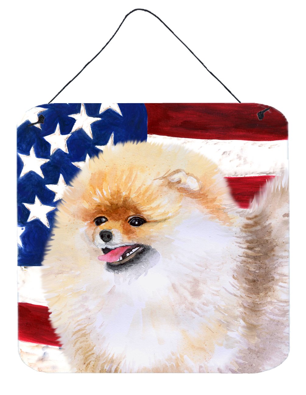 Pomeranian Patriotic Wall or Door Hanging Prints BB9682DS66 by Caroline&#39;s Treasures