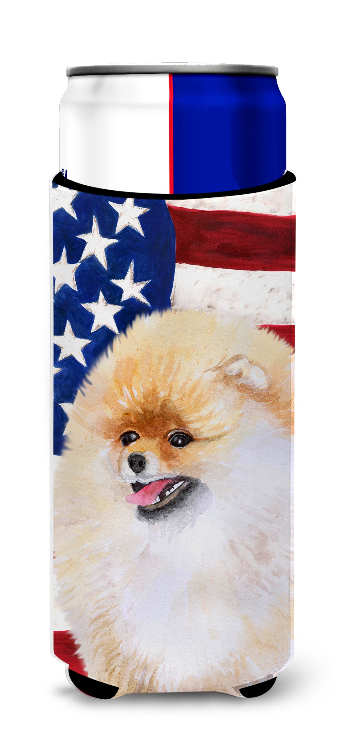 Pomeranian Patriotic  Ultra Hugger for slim cans BB9682MUK  the-store.com.