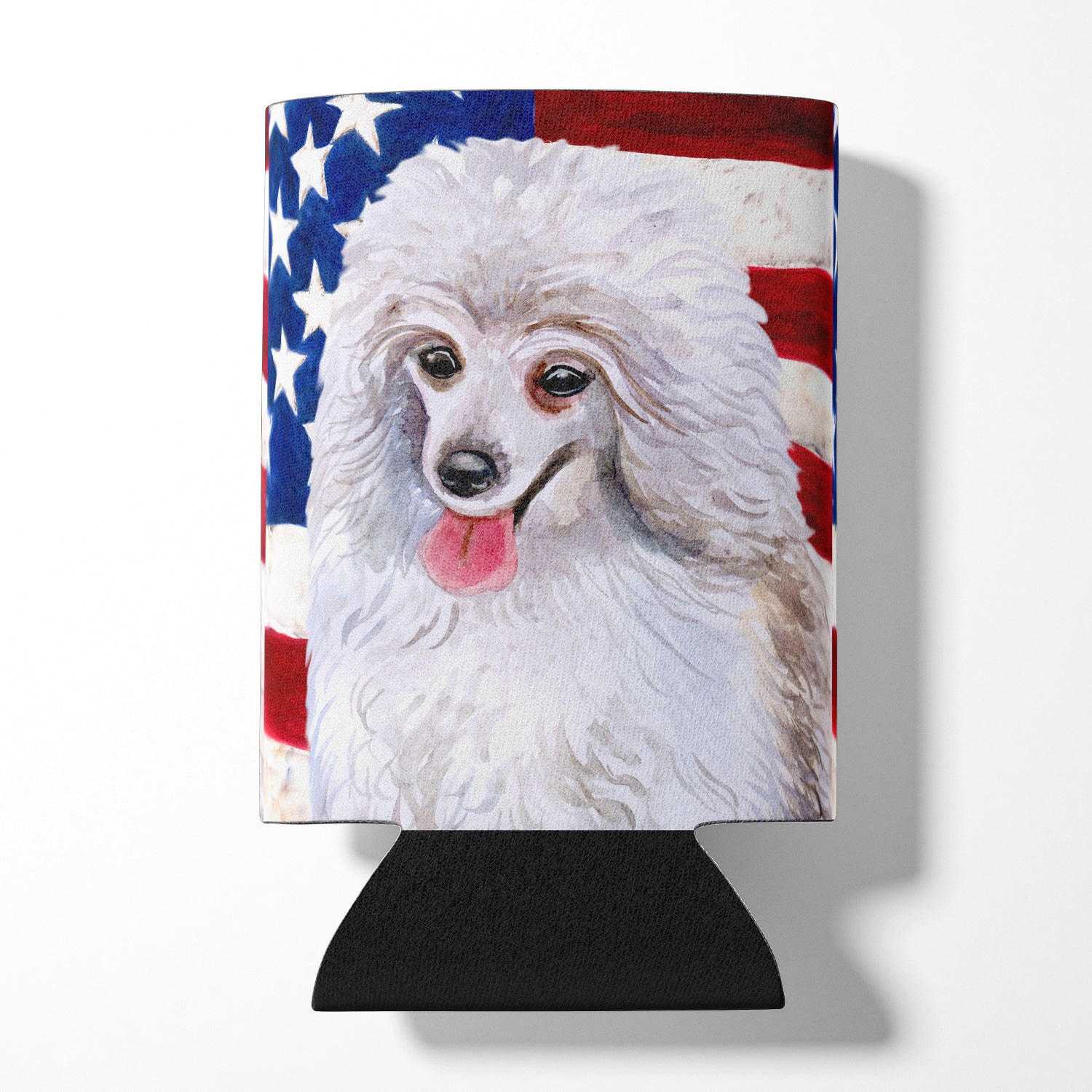 Medium White Poodle Patriotic Can or Bottle Hugger BB9683CC  the-store.com.