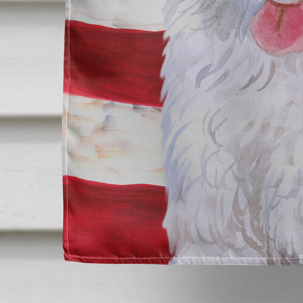 Medium White Poodle Patriotic Flag Canvas House Size BB9683CHF  the-store.com.