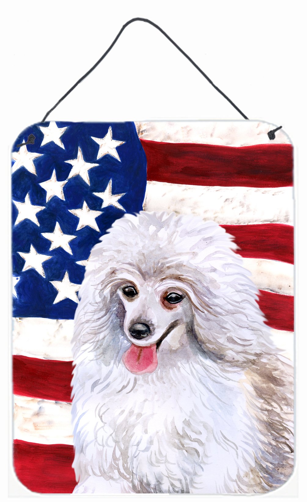 Medium White Poodle Patriotic Wall or Door Hanging Prints BB9683DS1216 by Caroline's Treasures