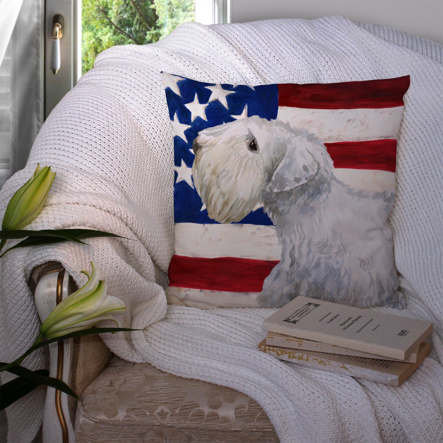 Sealyham Terrier Patriotic Fabric Decorative Pillow BB9684PW1414 - the-store.com