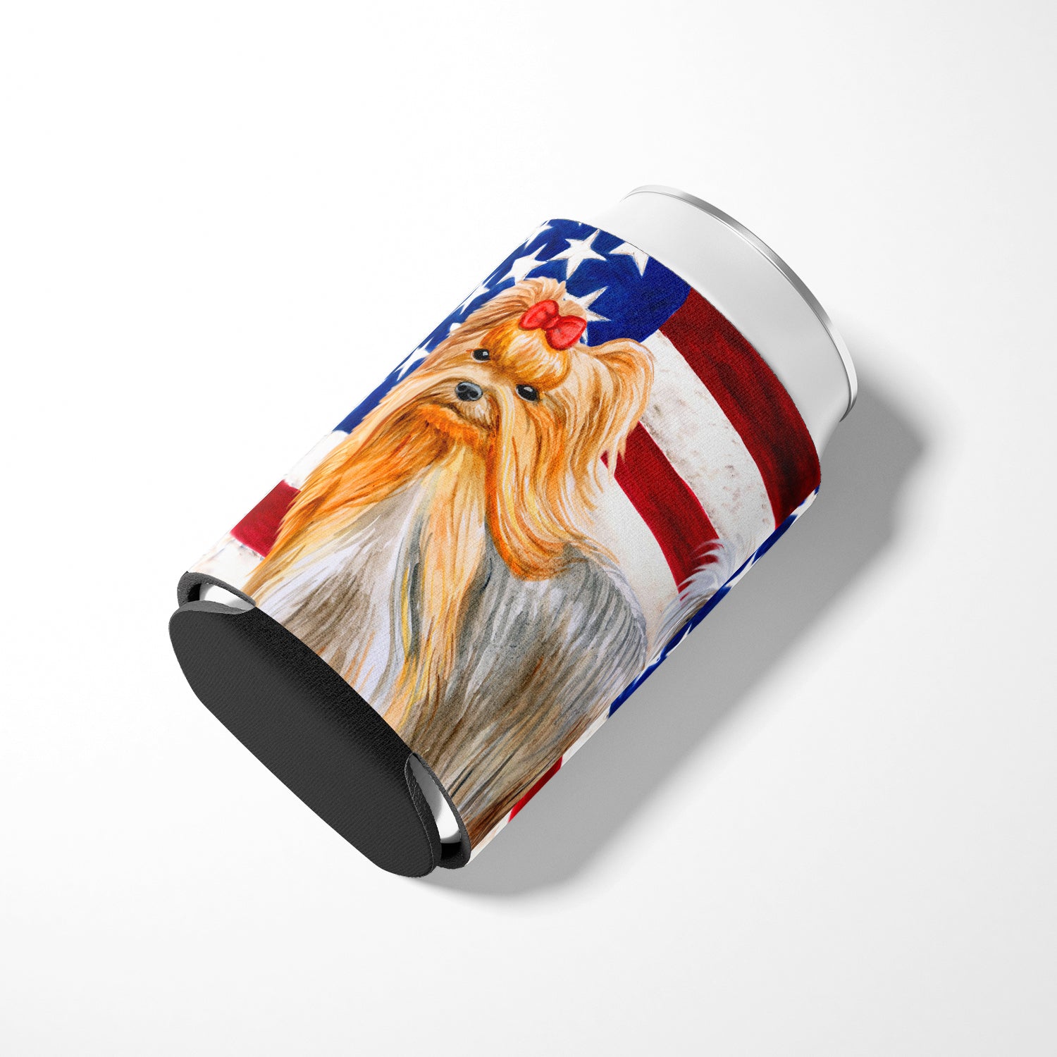 Yorkshire Terrier Patriotic Can or Bottle Hugger BB9685CC  the-store.com.