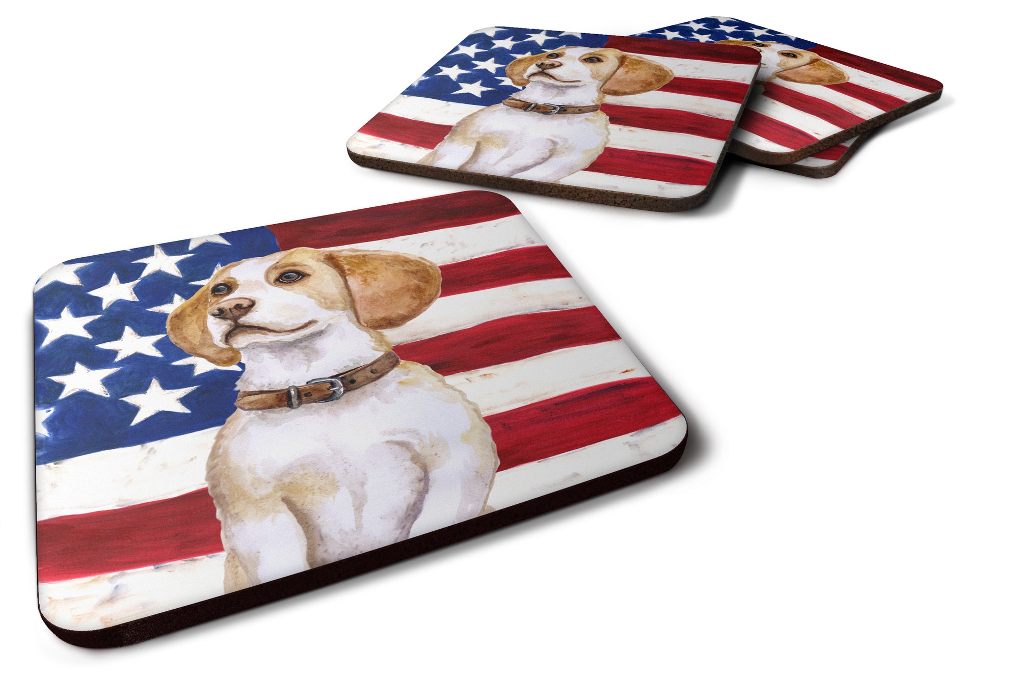 Beagle Patriotic Foam Coaster Set of 4 BB9686FC - the-store.com