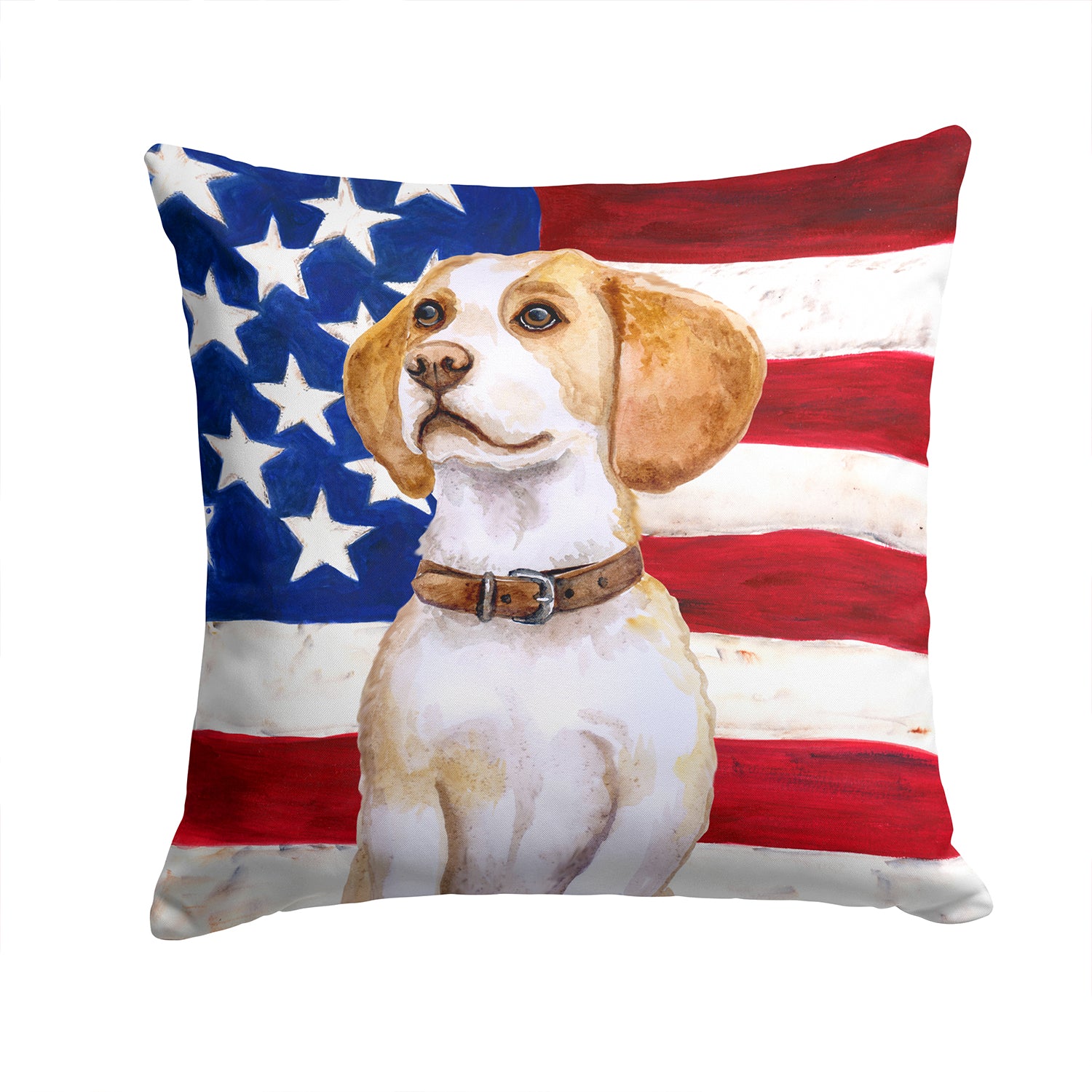 Beagle Patriotic Fabric Decorative Pillow BB9686PW1414 - the-store.com