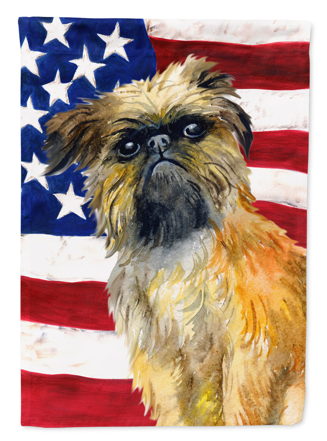 Brussels Griffon Patriotic Flag Garden Size BB9687GF  the-store.com.