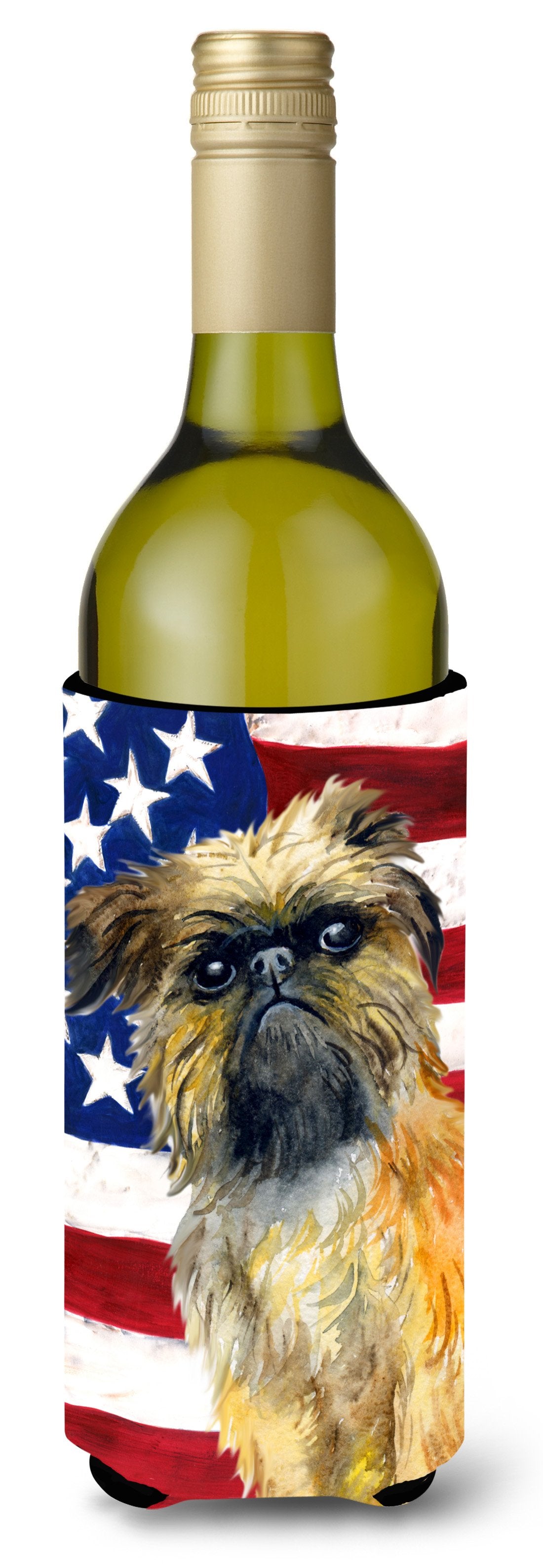 Brussels Griffon Patriotic Wine Bottle Beverge Insulator Hugger BB9687LITERK by Caroline's Treasures