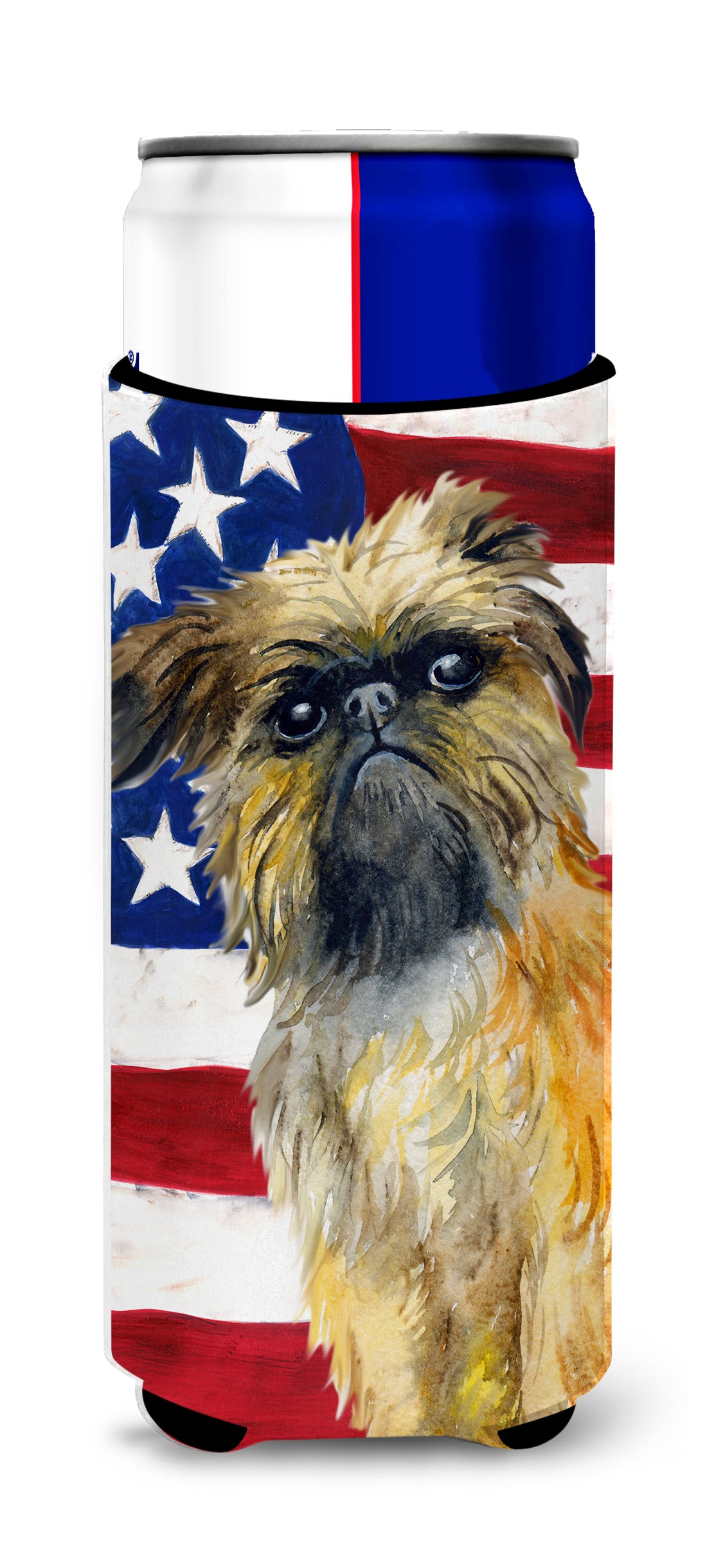 Brussels Griffon Patriotic  Ultra Hugger for slim cans BB9687MUK  the-store.com.