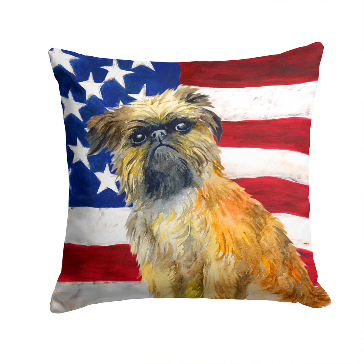 Brussels Griffon Patriotic Fabric Decorative Pillow BB9687PW1414 - the-store.com