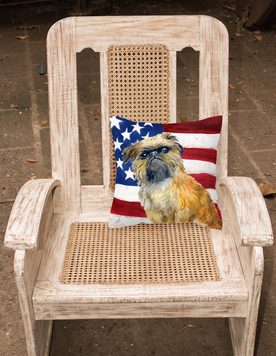 Brussels Griffon Patriotic Fabric Decorative Pillow BB9687PW1818 by Caroline's Treasures