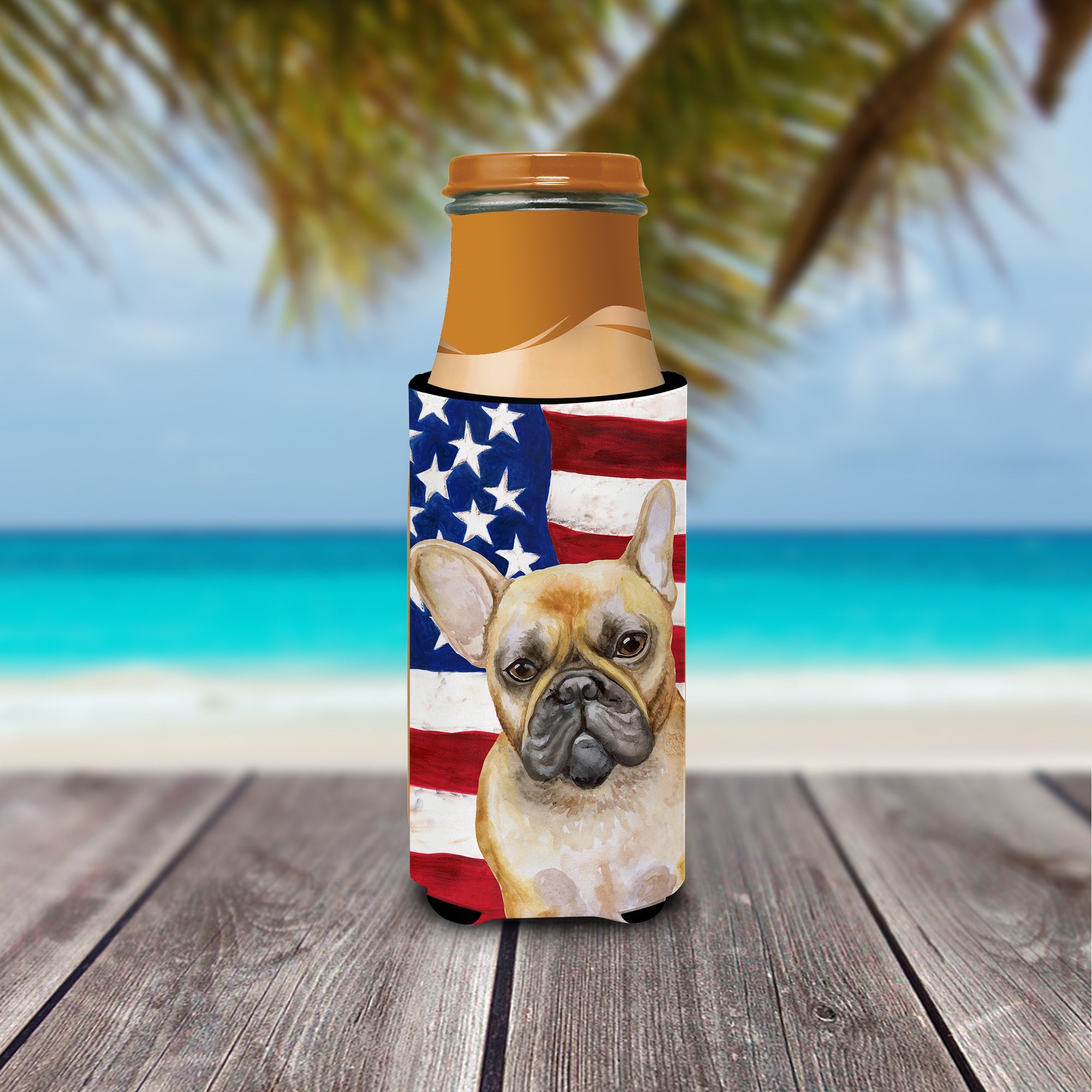 French Bulldog Patriotic  Ultra Hugger for slim cans BB9688MUK  the-store.com.