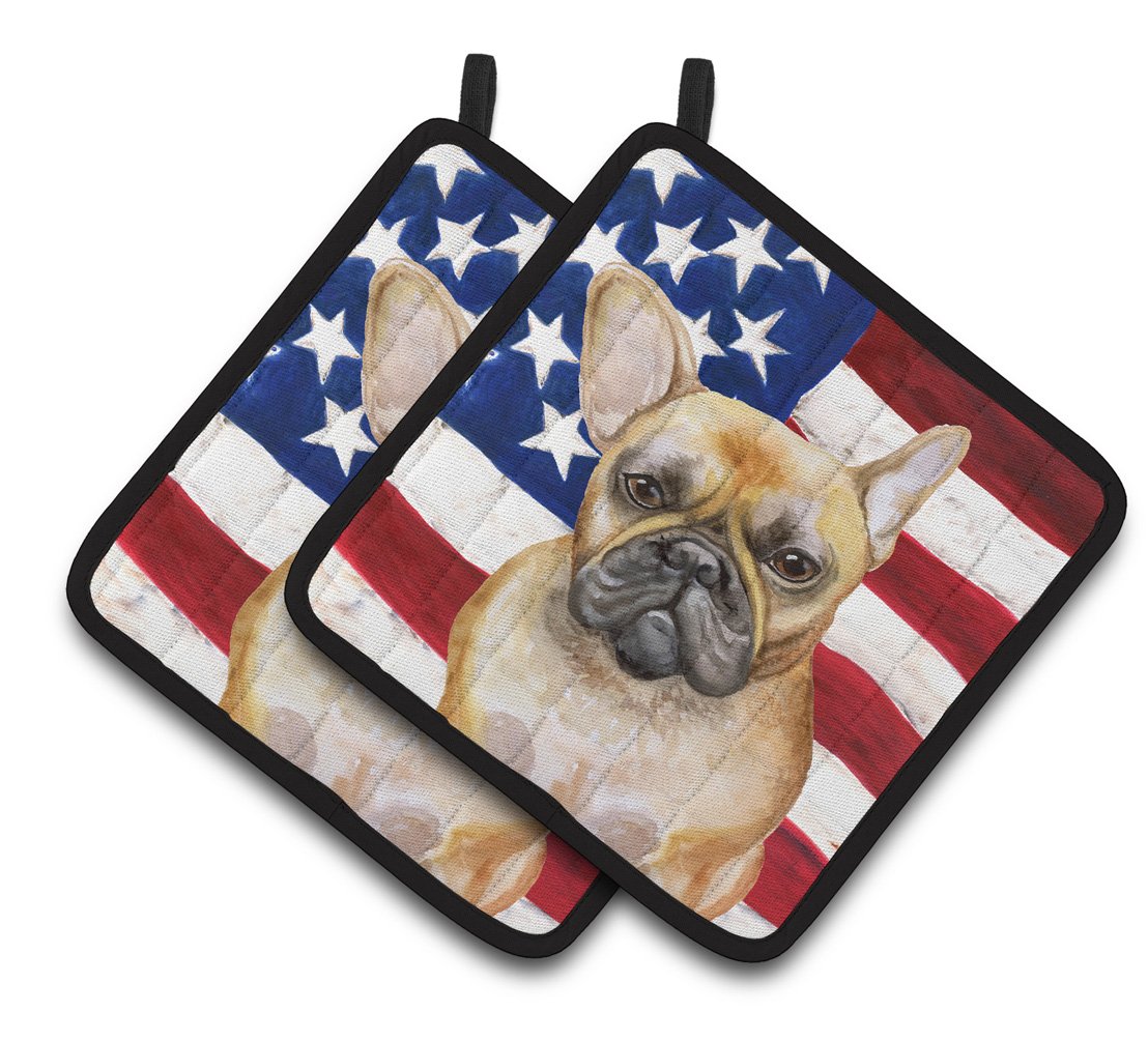 French Bulldog Patriotic Pair of Pot Holders BB9688PTHD by Caroline's Treasures