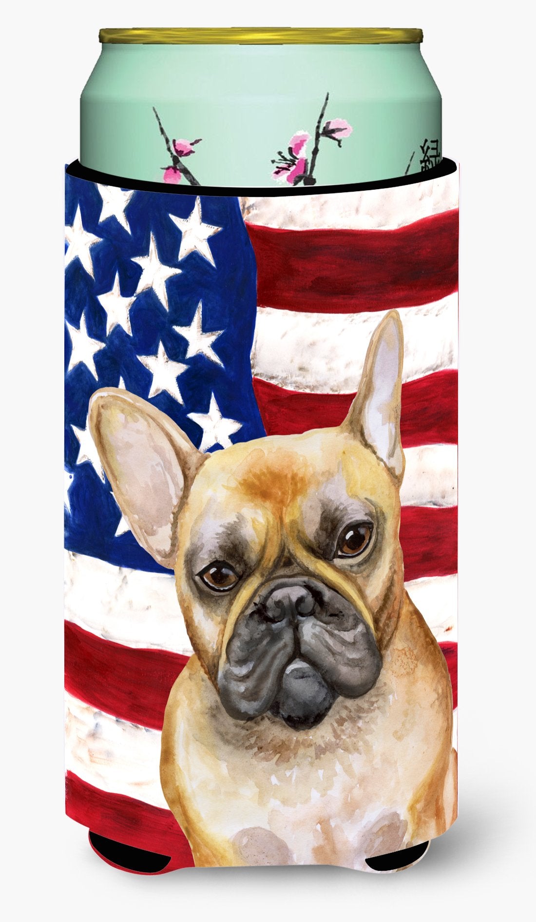 French Bulldog Patriotic Tall Boy Beverage Insulator Hugger BB9688TBC by Caroline&#39;s Treasures