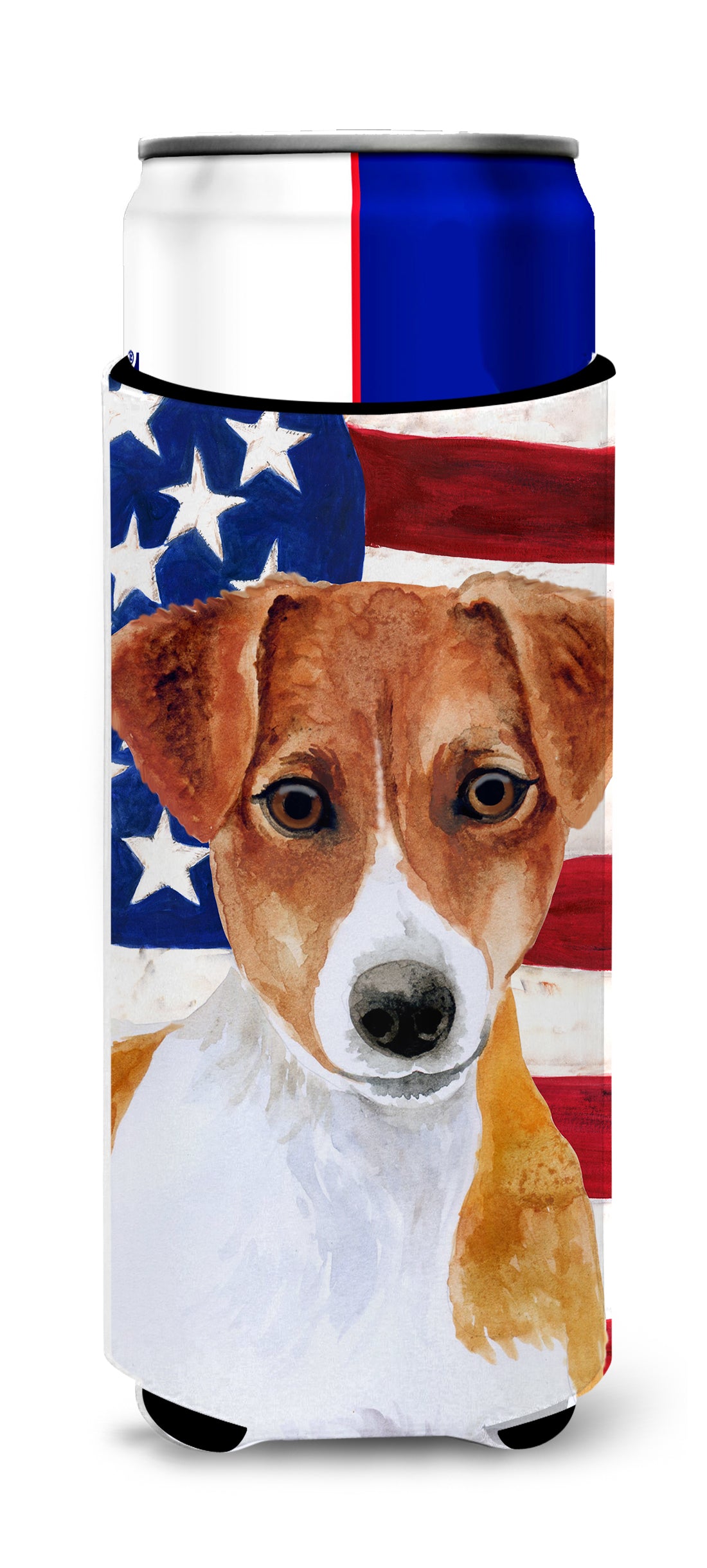 Jack Russell Terrier Patriotic  Ultra Hugger for slim cans BB9689MUK  the-store.com.