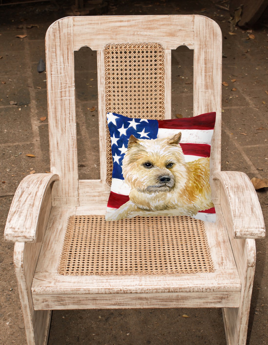 Cairn Terrier Patriotic Fabric Decorative Pillow BB9690PW1818 by Caroline's Treasures