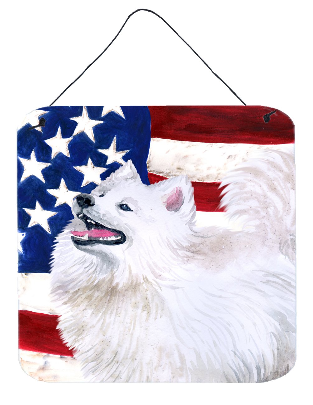 Samoyed Patriotic Wall or Door Hanging Prints BB9691DS66 by Caroline's Treasures