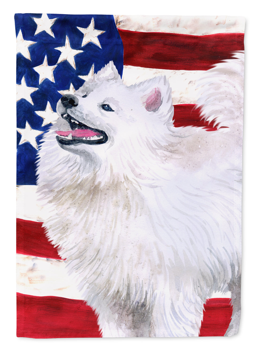 Samoyed Patriotic Flag Garden Size BB9691GF  the-store.com.