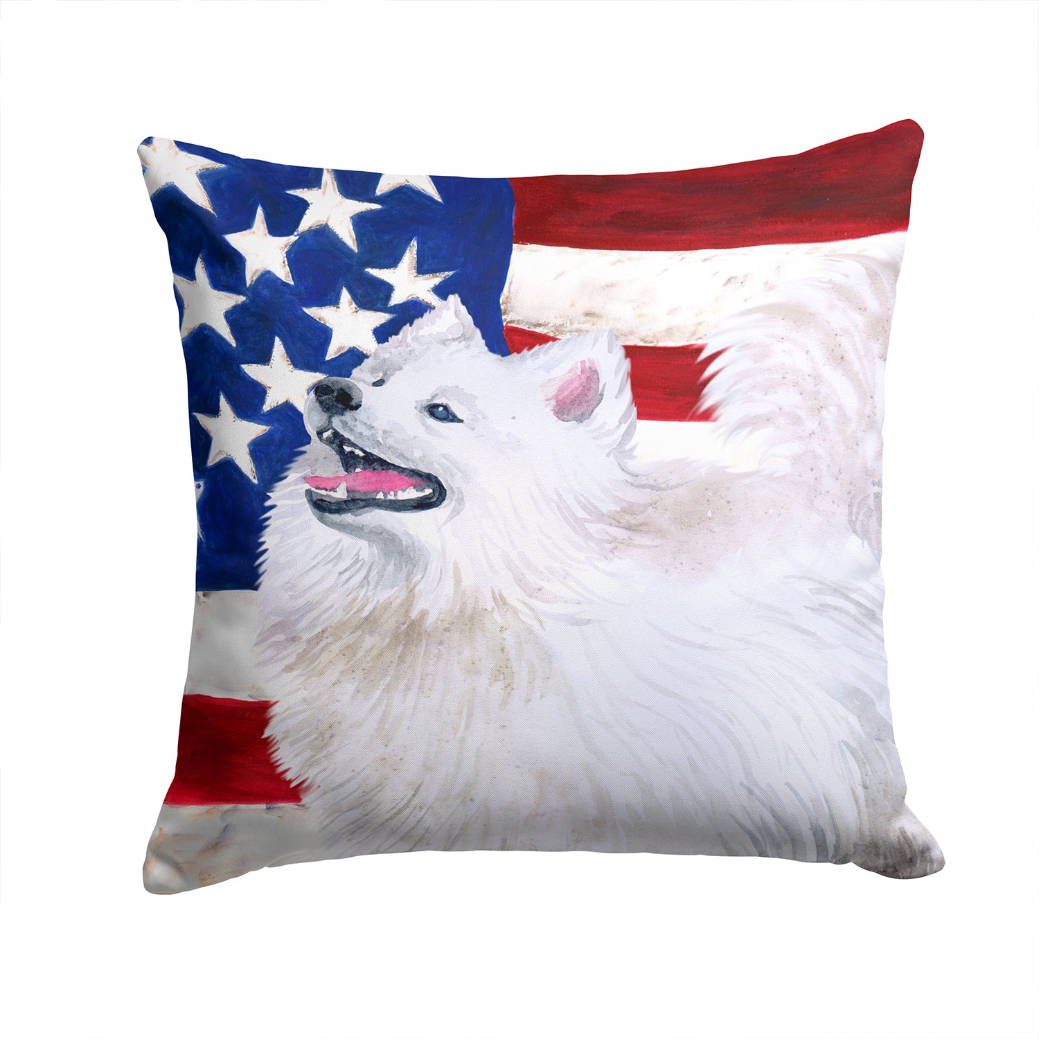 Samoyed Patriotic Fabric Decorative Pillow BB9691PW1414 - the-store.com